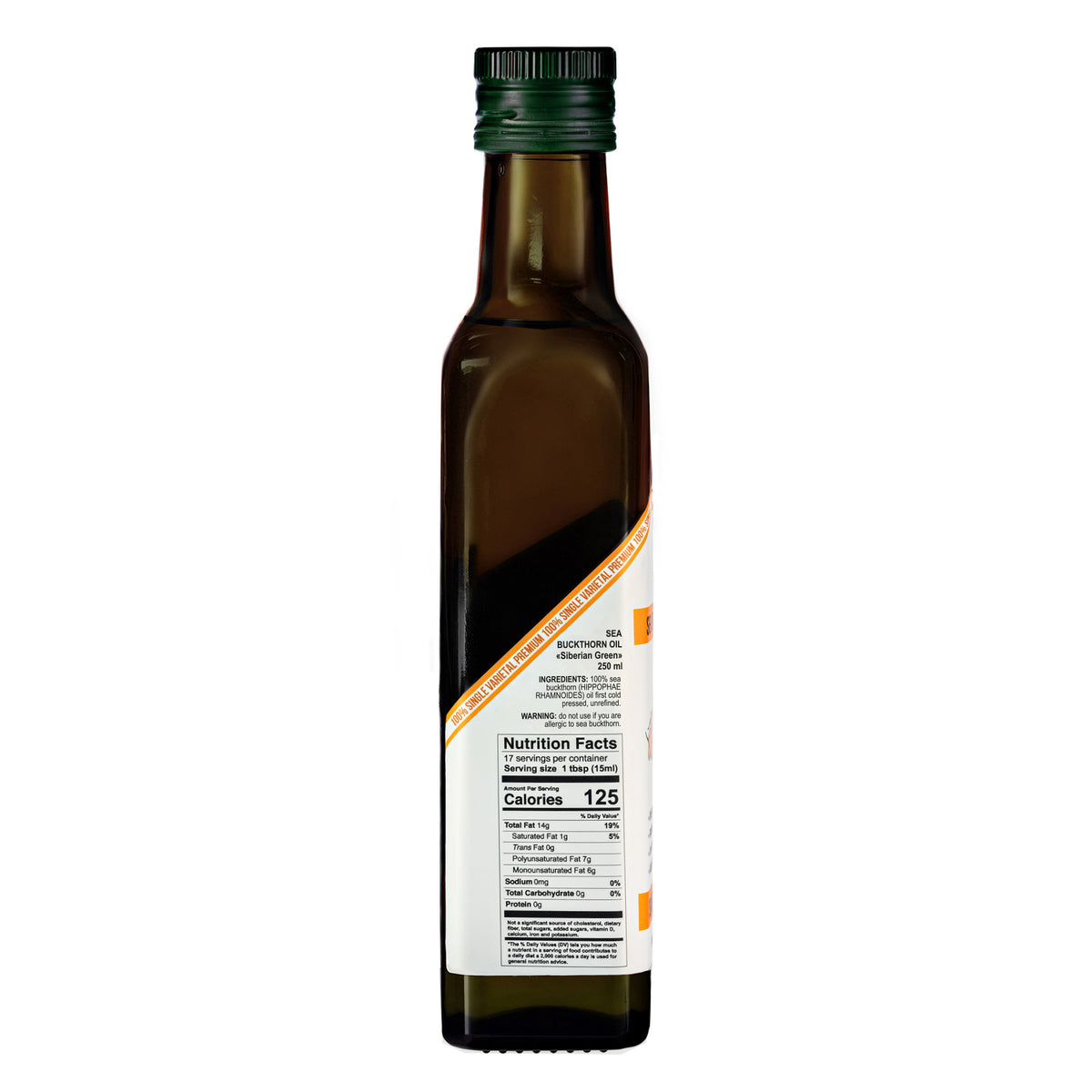 Sibirisches Grünes Sanddornöl - 250ml Extra Nativ Kaltgepresst