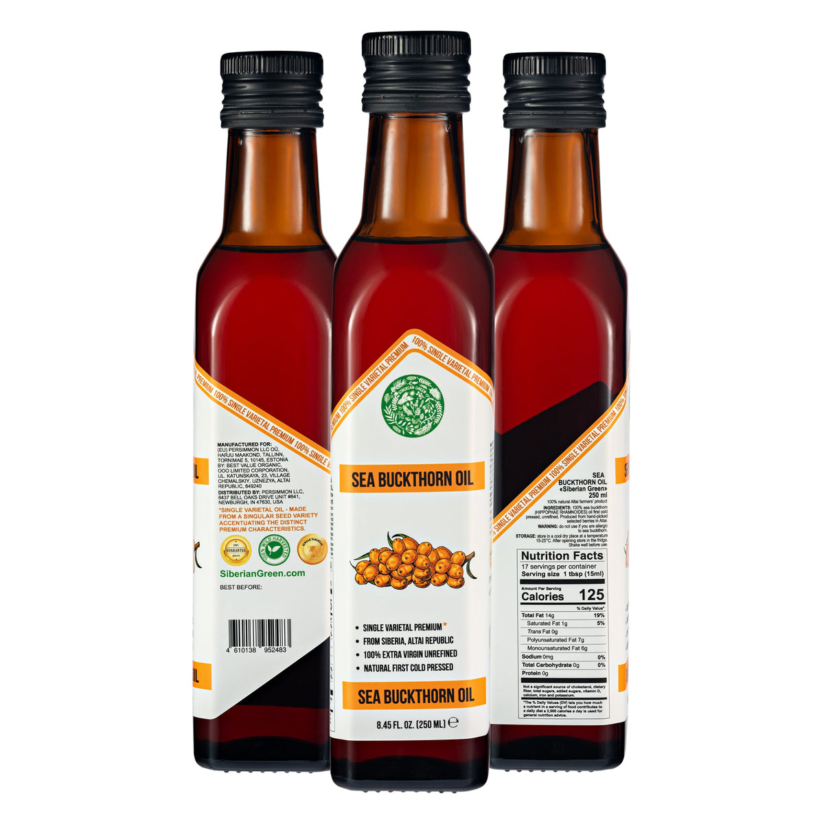 Sibirisches Grünes Sanddornöl - 250 ml 