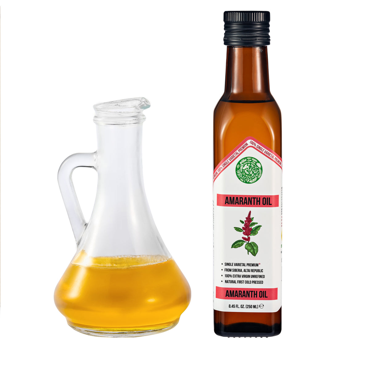 Sibirisches Grünes Amaranthöl - Kaltgepresst | 250ml Glasflasche