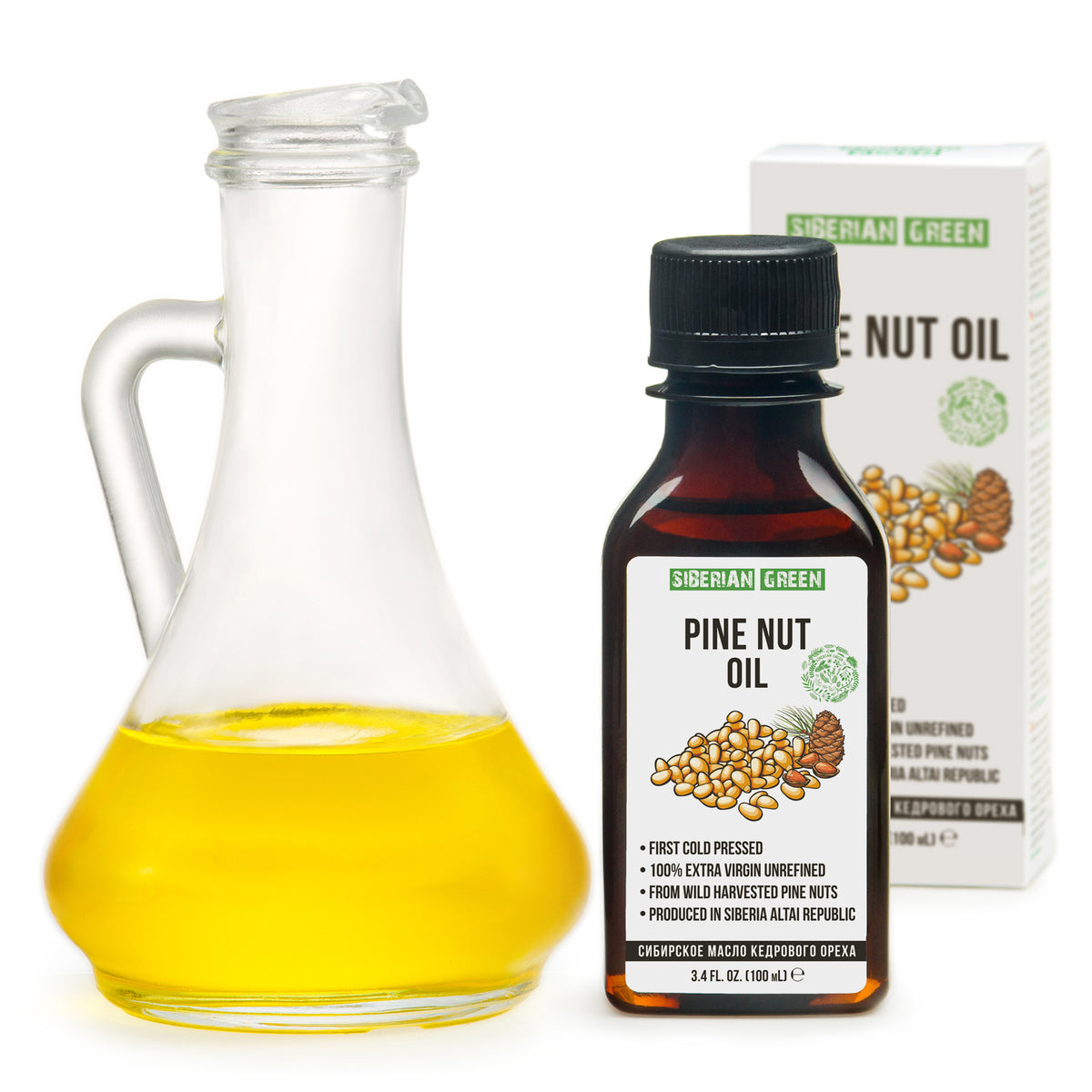 Sibirisches Pinienkernöl - Сold Pressed Premium Qualität