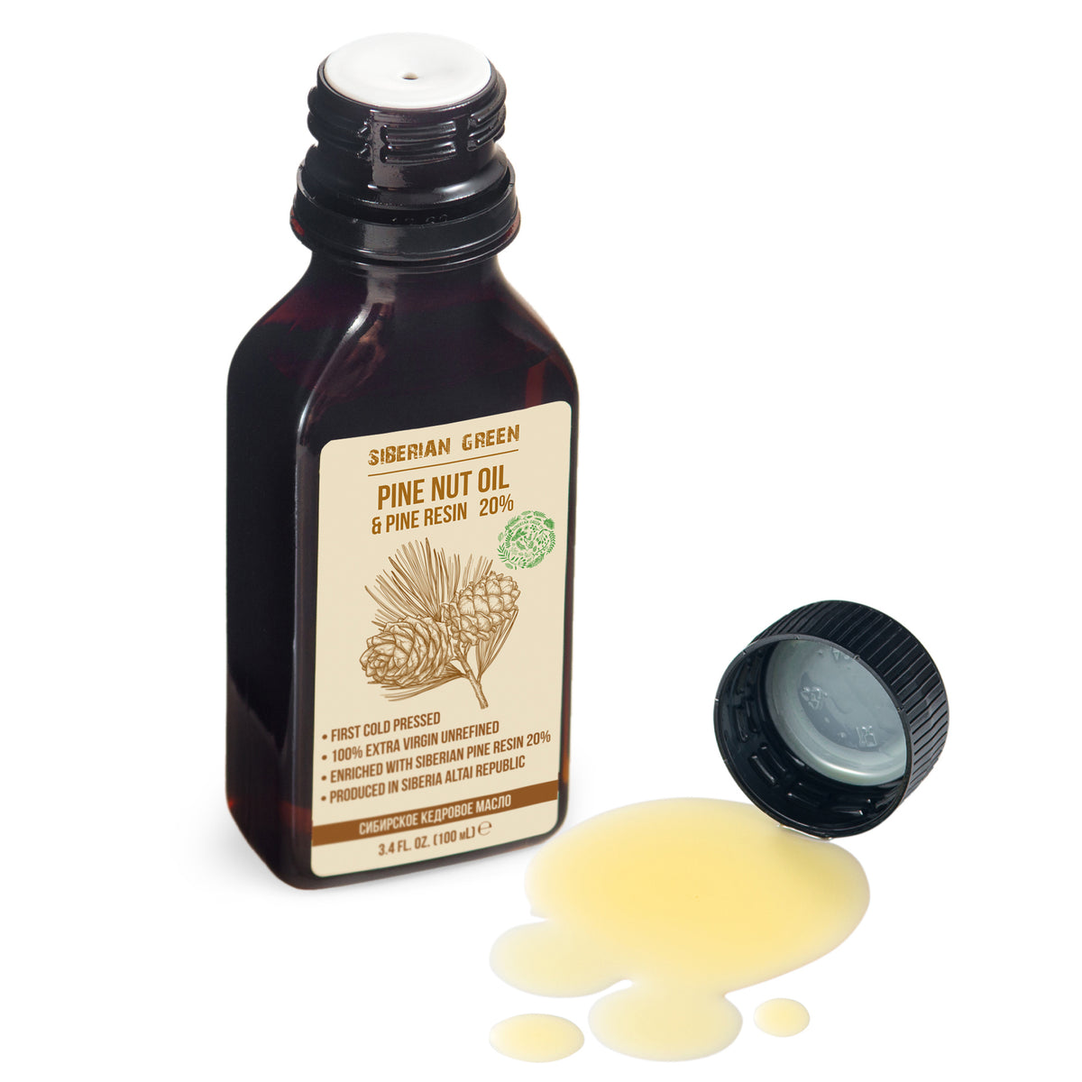 Sibirisches Kiefernussöl mit Zedernharz - 100ml | 100% natürlich & kaltgepresst