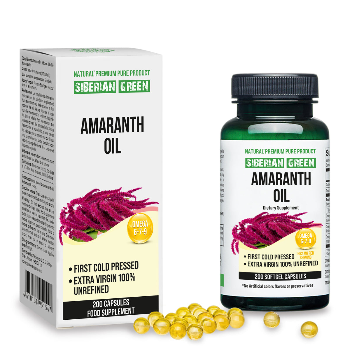 Bio-Amaranthsamenöl-Kapseln - 200 Weichkapseln