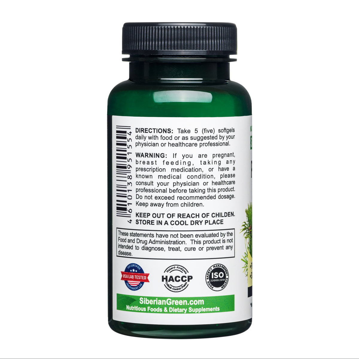 Sibirisches Pinienkernöl Kapseln - 200 Softgels | Wild geerntet & kalt gepresst