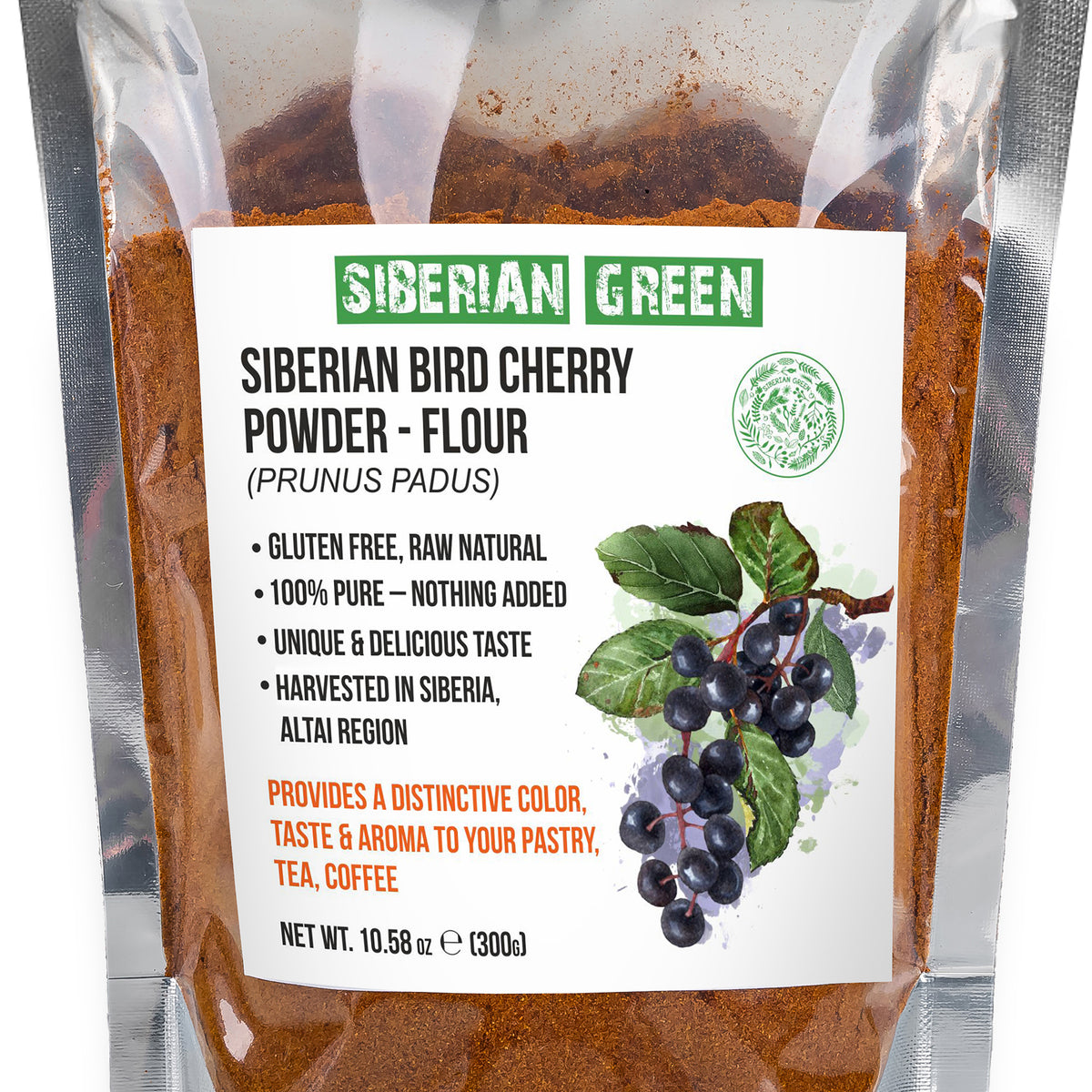 Sibirisches Vogelkirschenmehl - 300g | Aus der Natur gepflückt & glutenfrei