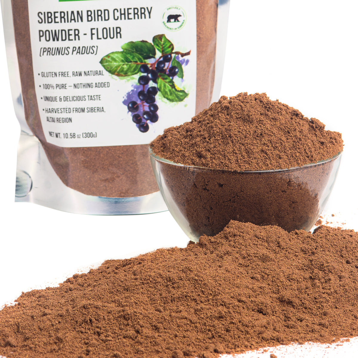 Sibirisches Vogelkirschenmehl - 300g | Aus der Natur gepflückt & glutenfrei