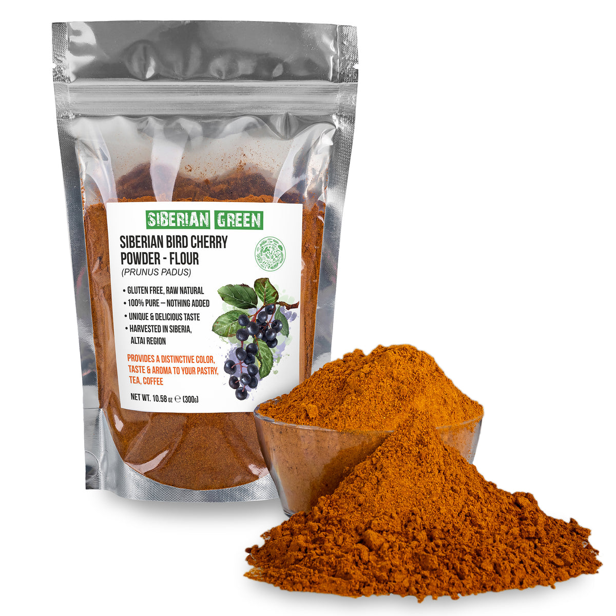 Sibirisches Vogelkirschenmehl - 300g | Aus der Natur gepflückt & glutenfrei