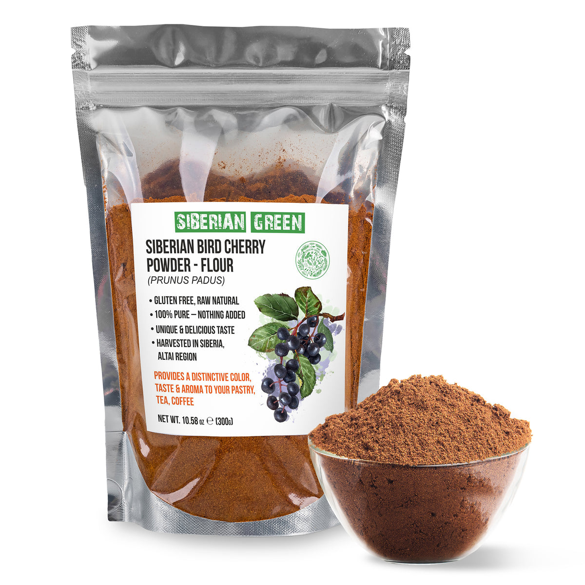 Sibirisches Vogelkirschenmehl - 300g | Aus der Natur gepflückt & glutenfrei