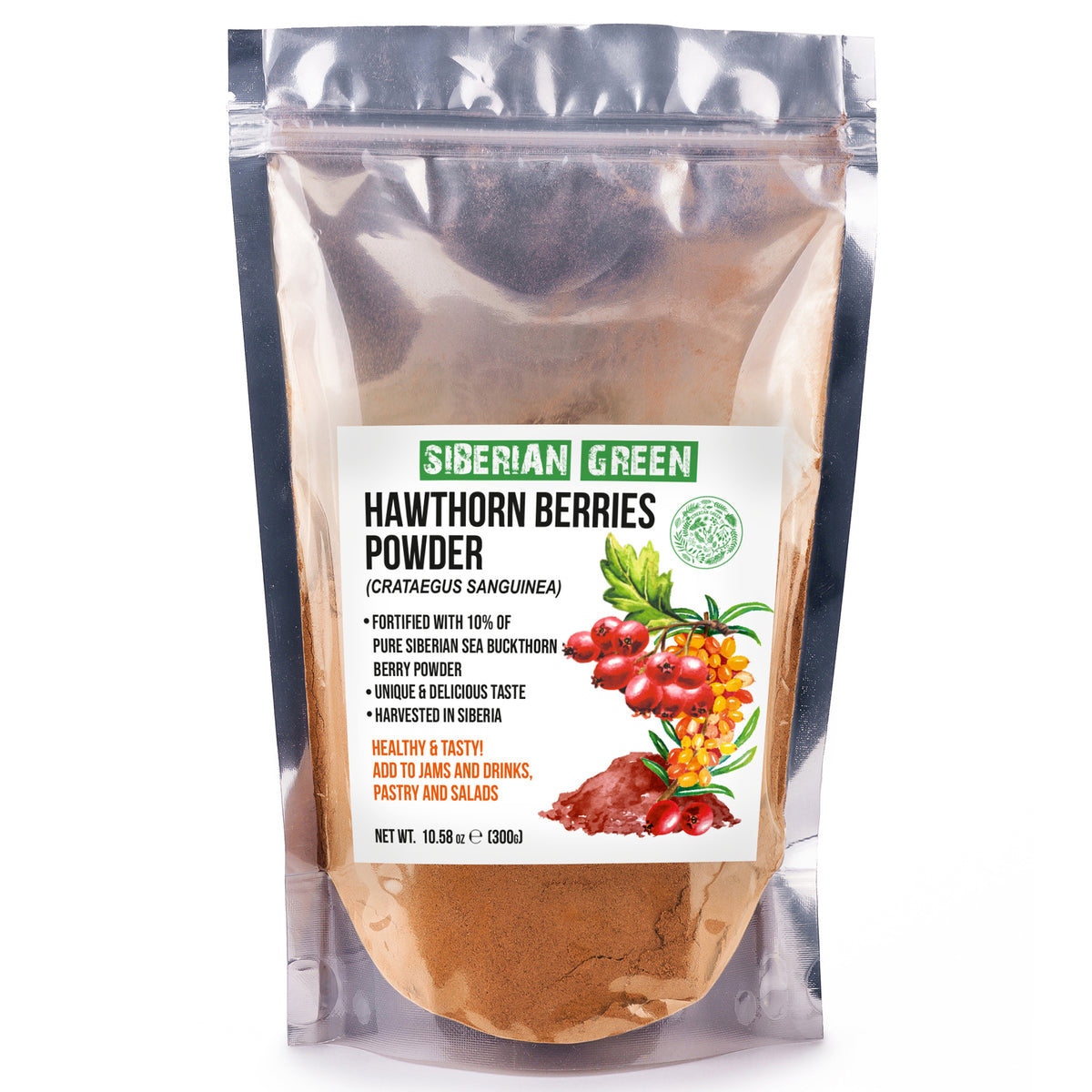 Weißdornpulver angereichert mit Sanddornbeeren Pulver - 300g