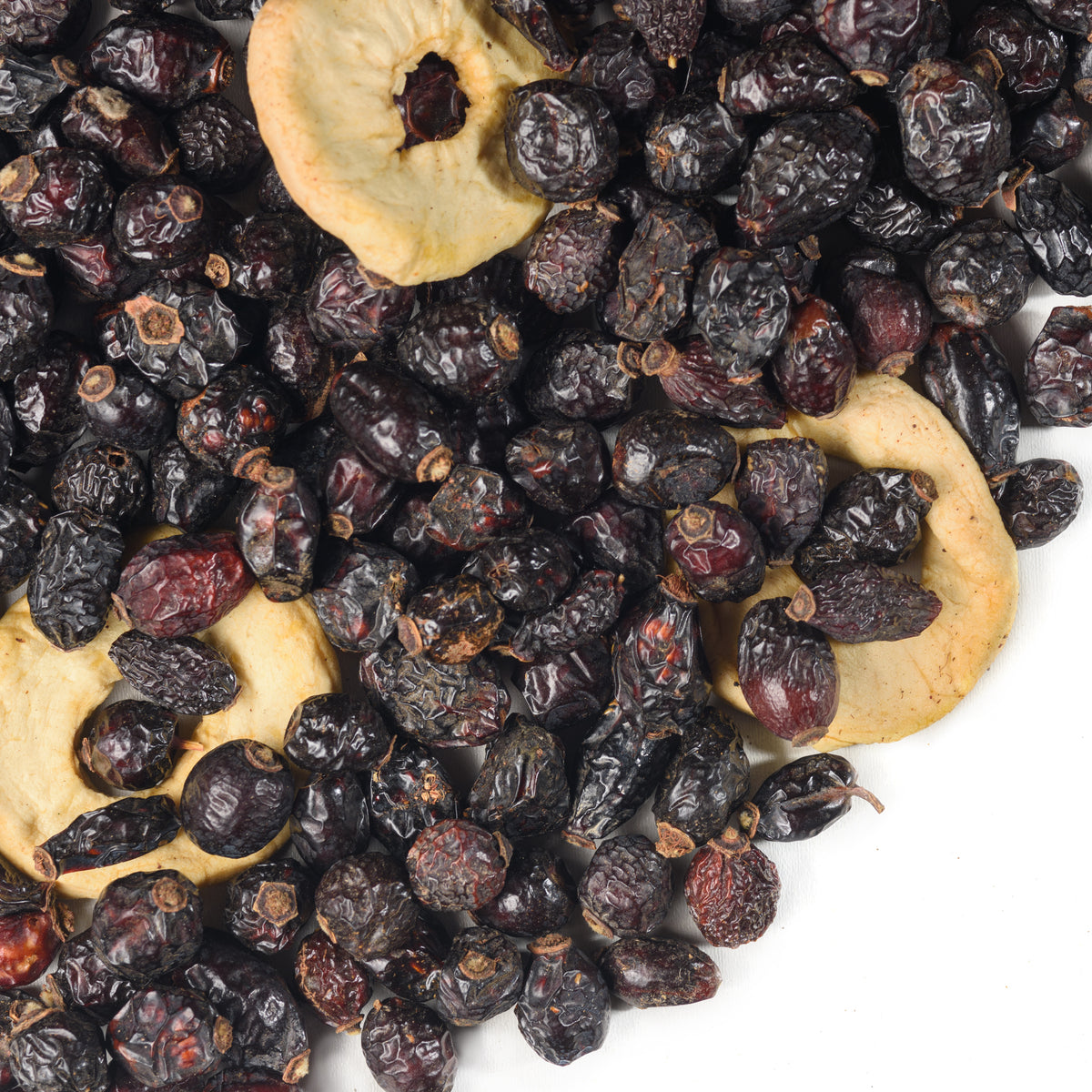 Sibirische getrocknete Hagebutten ganze Kerne mit Apfelscheiben - 1 kg | Naturbelassenes, nährstoffkonserviertes Produkt