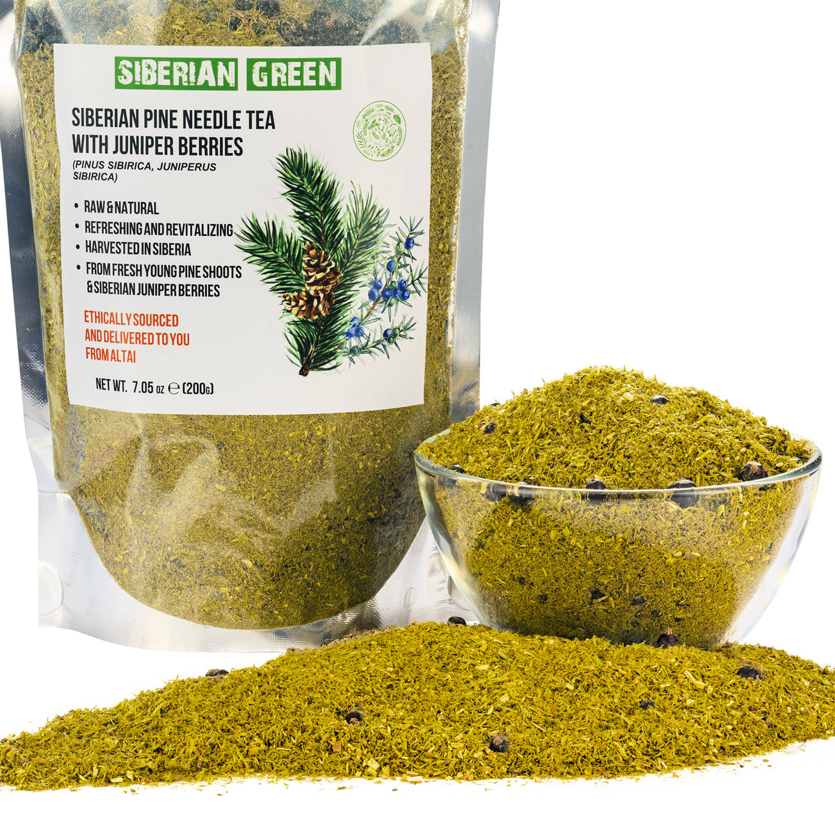 Sibirischer Kiefernnadel- & Wacholderbeerentee - 200g Lose-Mischung