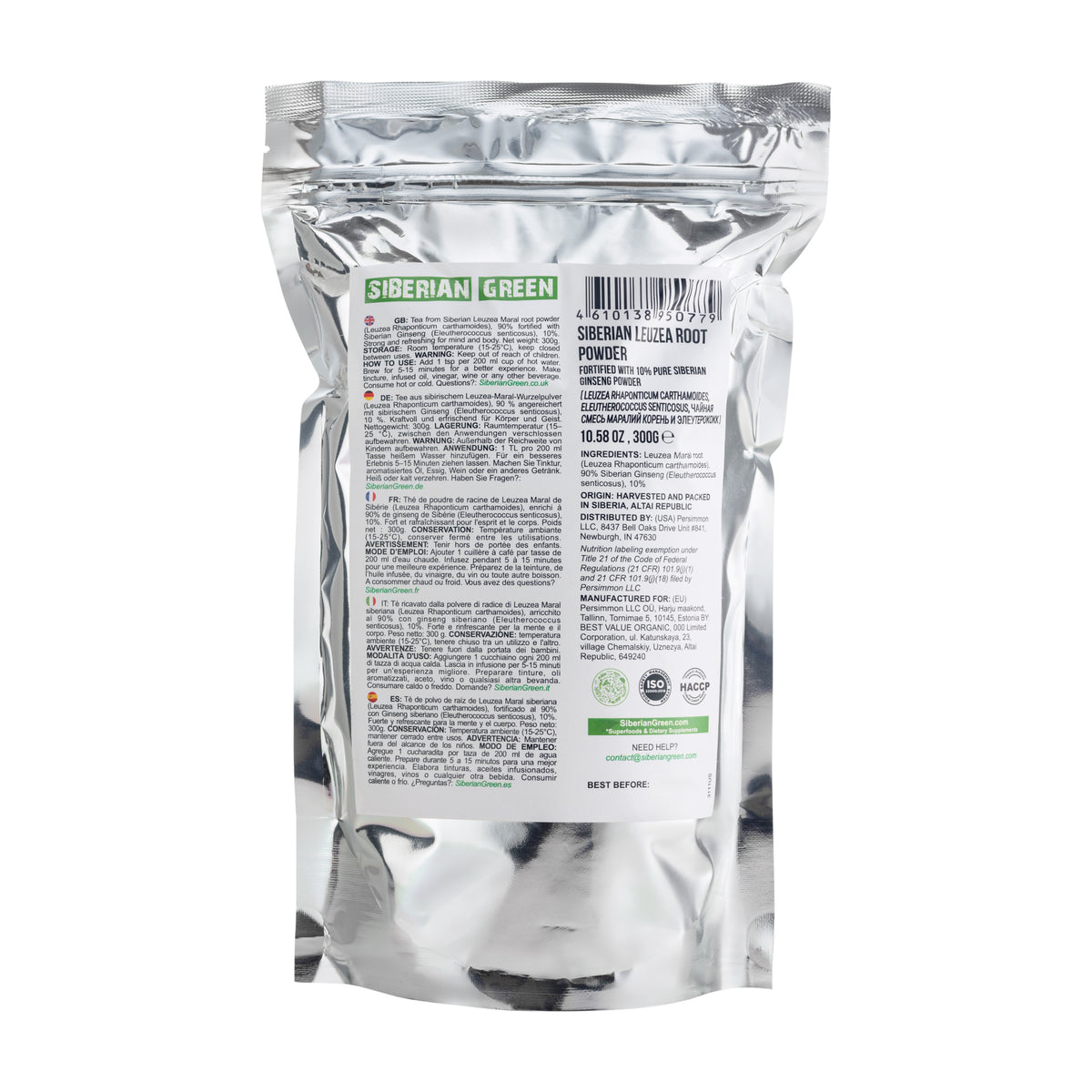 Formuliert mit sibirischem Eleuthero-Ginseng (10%) 