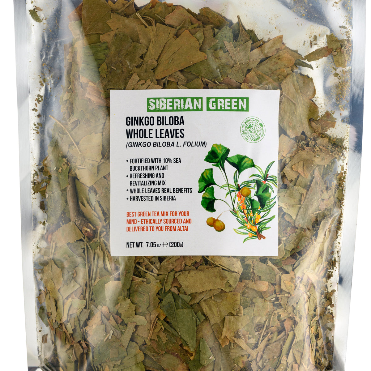 Ginkgo Biloba & Sanddorn-Blätter -200g loser Kräutertee