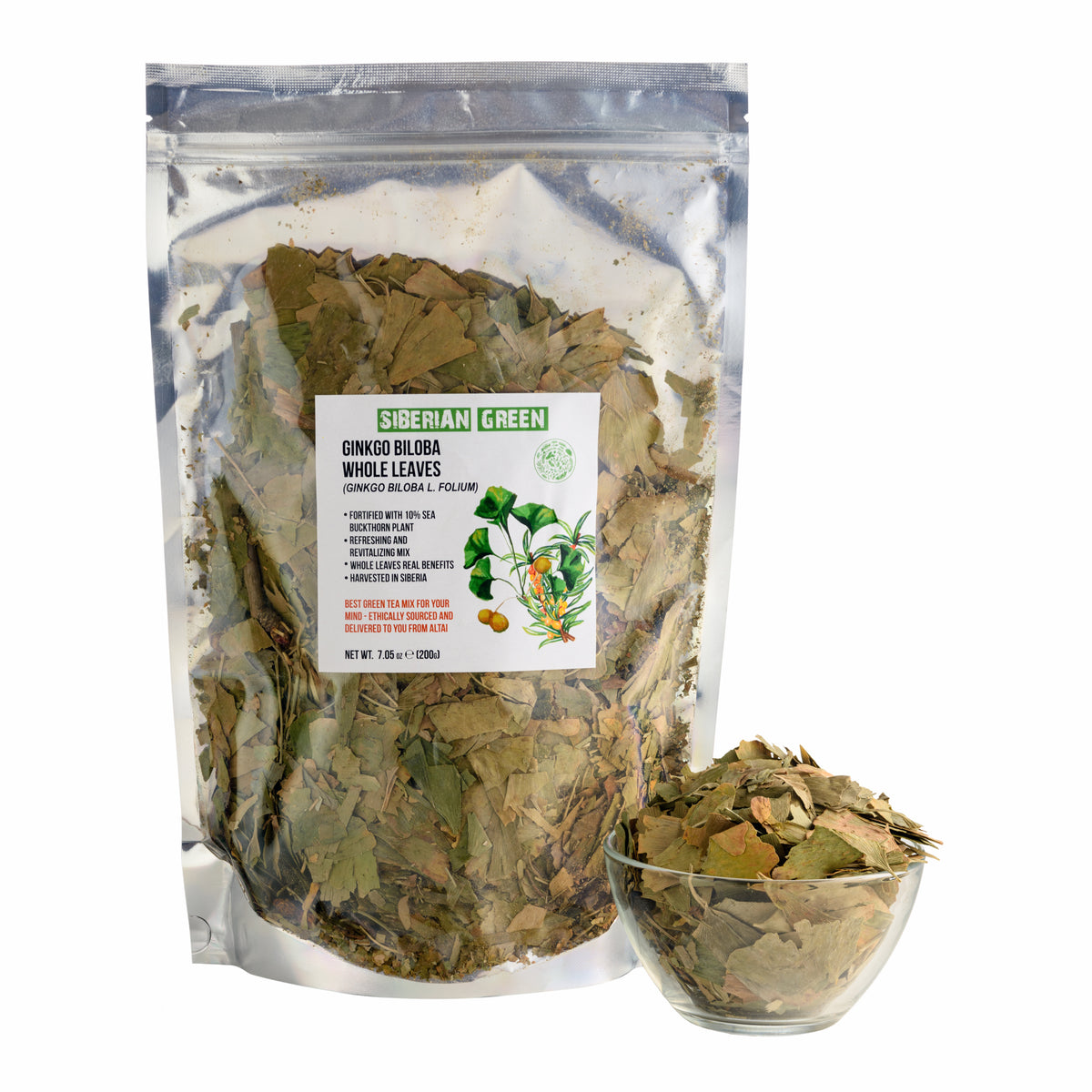 Ginkgo Biloba & Sanddorn-Blätter -200g loser Kräutertee