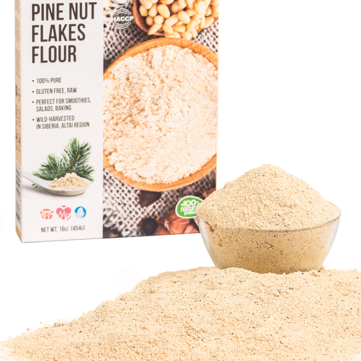 Sibirisches Pinienkernpulver - 454g | Bio-Pinienkernmehl aus Altai