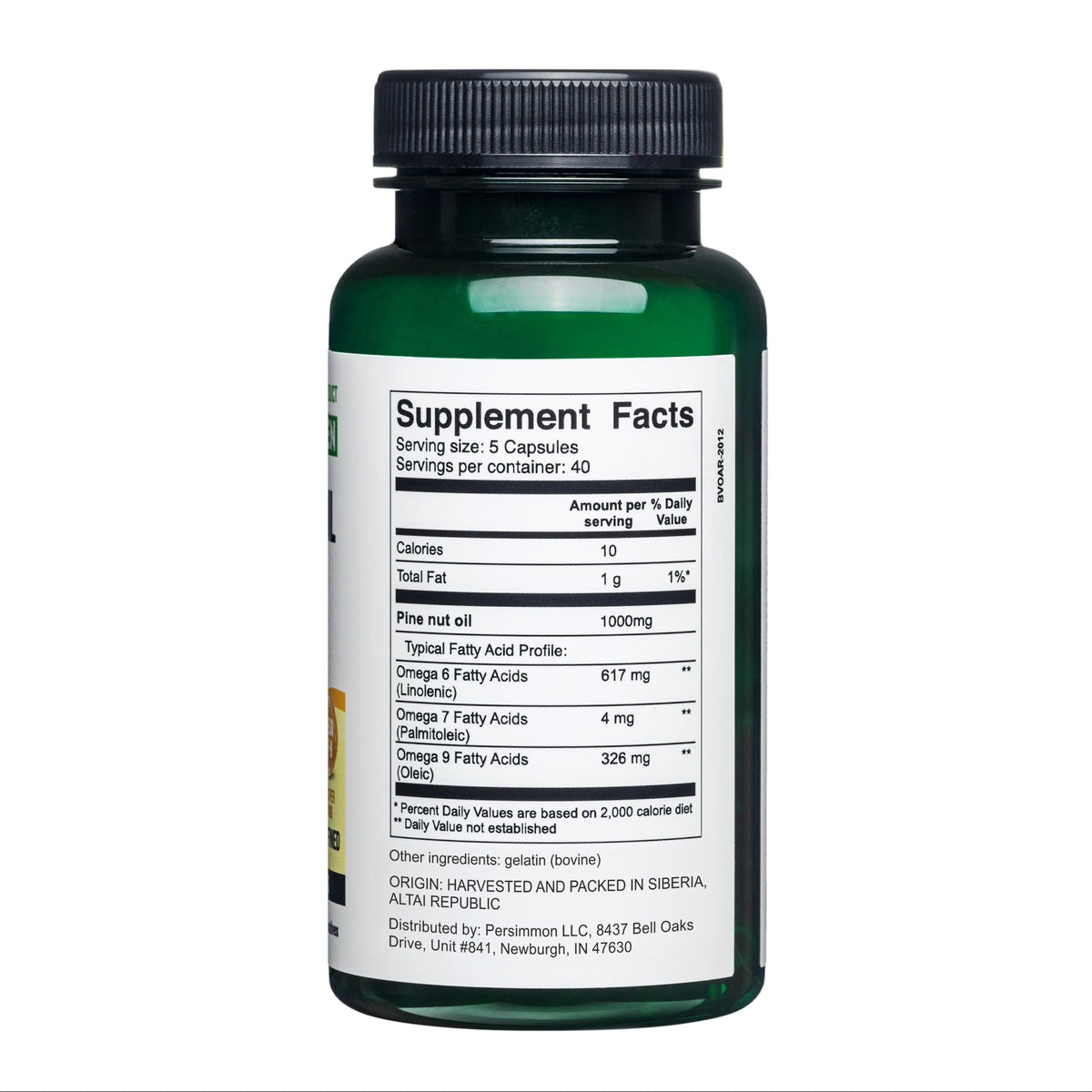Sibirisches Pinienkernöl Kapseln - 200 Softgels | Wild geerntet & kalt gepresst