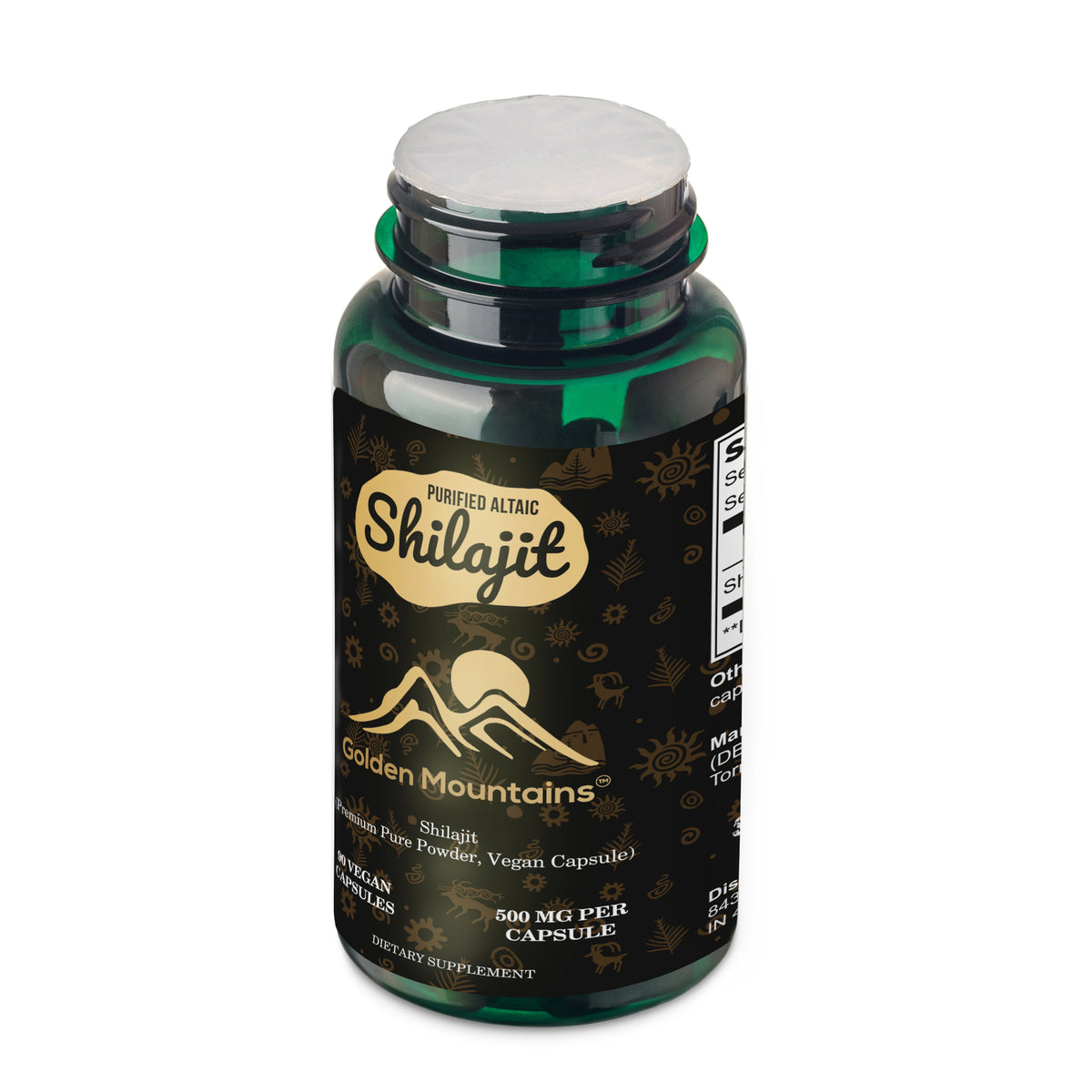 Golden Mountains Shilajit Vegane Kapseln - 500mg | 90 Stück