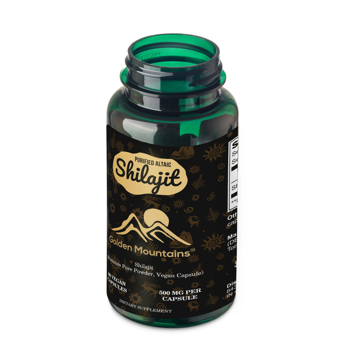 Golden Mountains Shilajit Vegane Kapseln - 500mg | 90 Stück