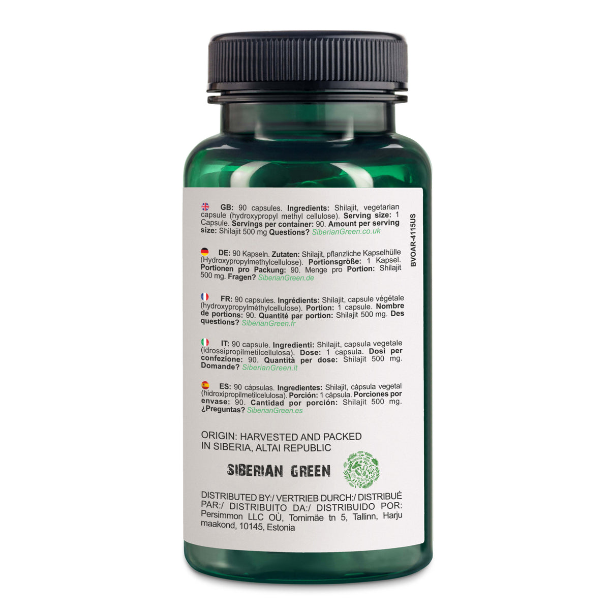 Golden Mountains Shilajit Vegane Kapseln - 500mg | 90 Stück
