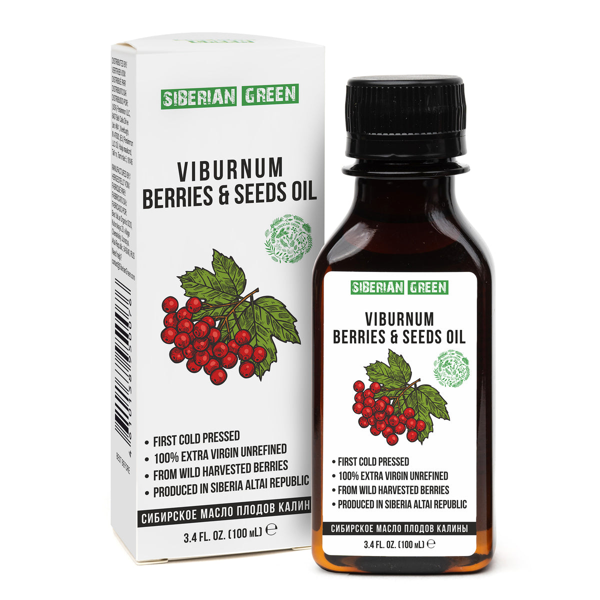 Sibirisches Viburnum Schneeballöl Extra Nativ Kaltgepresst 100 ml