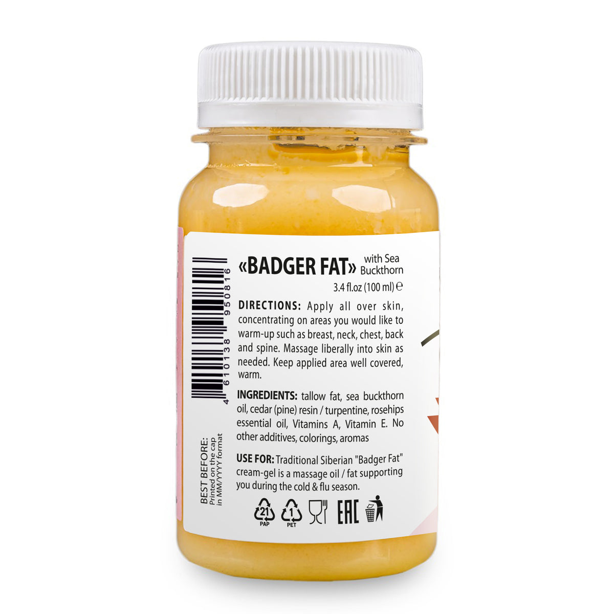 Sibirisches grünes wärmendes Dachsfett Creme-Gel - 100ml