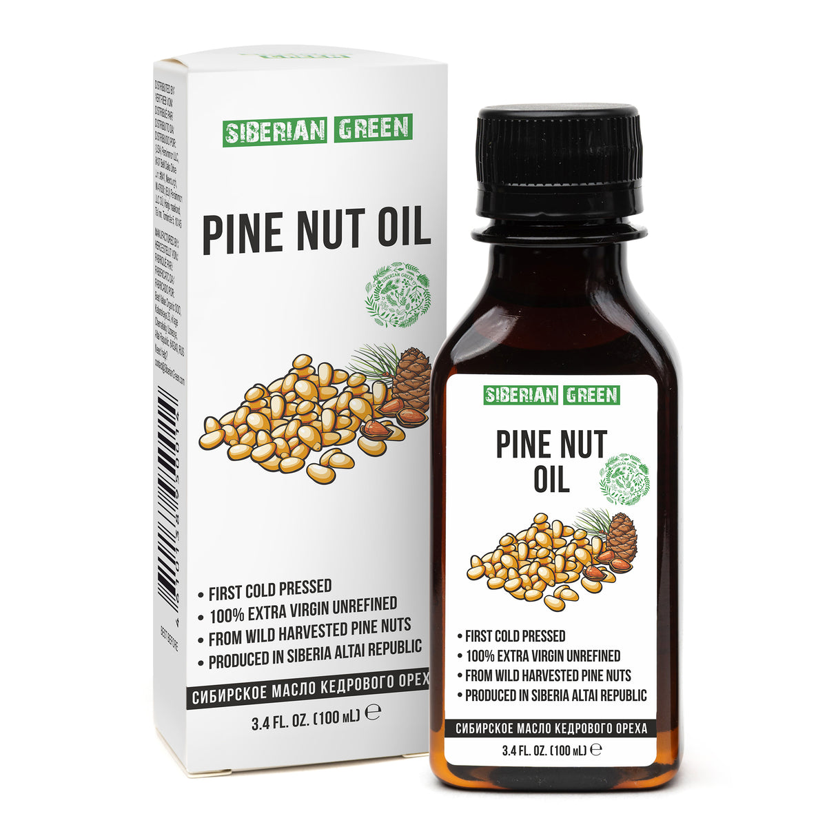 Sibirisches Pinienkernöl - Сold Pressed Premium Qualität