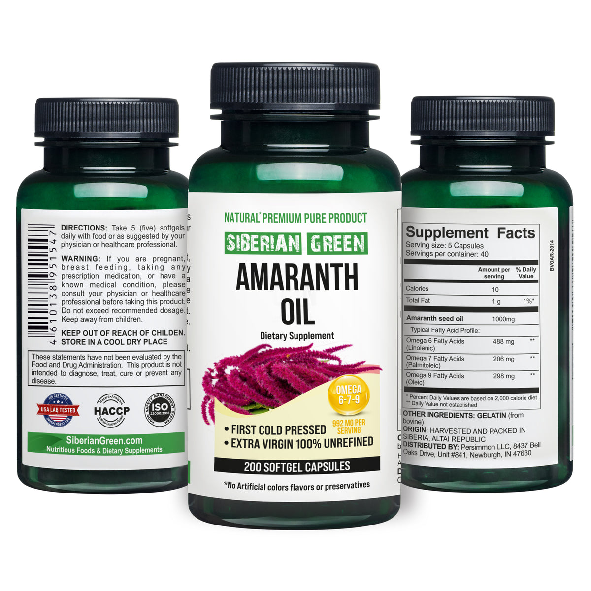 Bio-Amaranthsamenöl-Kapseln - 200 Weichkapseln
