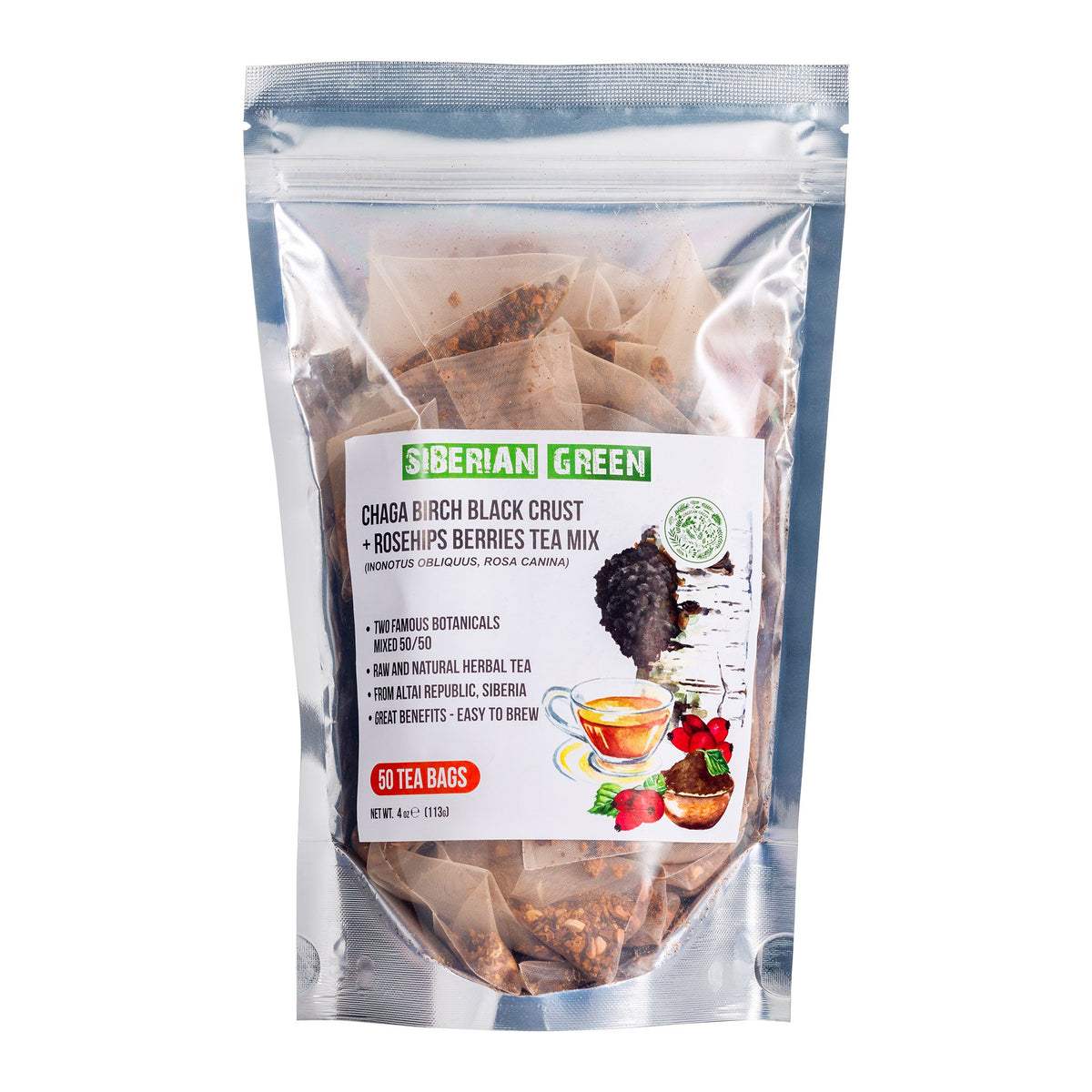 Schritt-für-Schritt-Anleitung für Sibirischen Grüner Chaga & Hagebuttentee