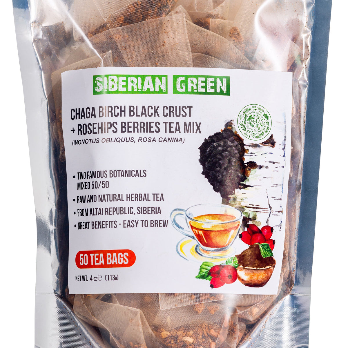 Loser Chaga-Tee mit Hagebutte angezeigt 