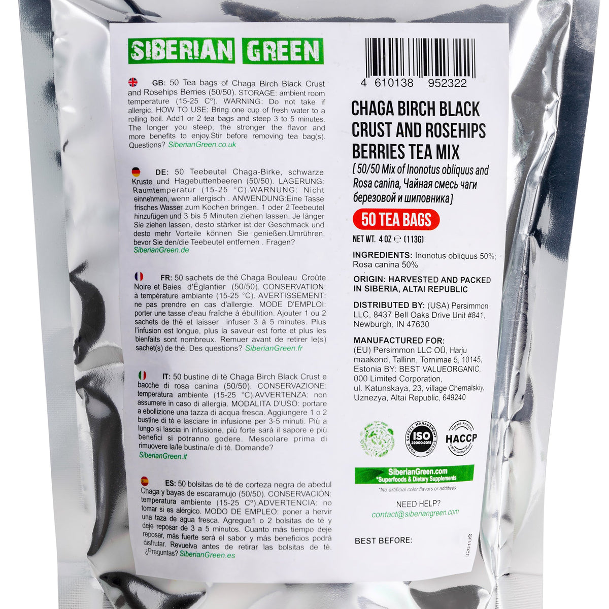 Antioxidantienreicher Chaga-Tee mit Hagebutte, koffeinfreier Kräutertee
