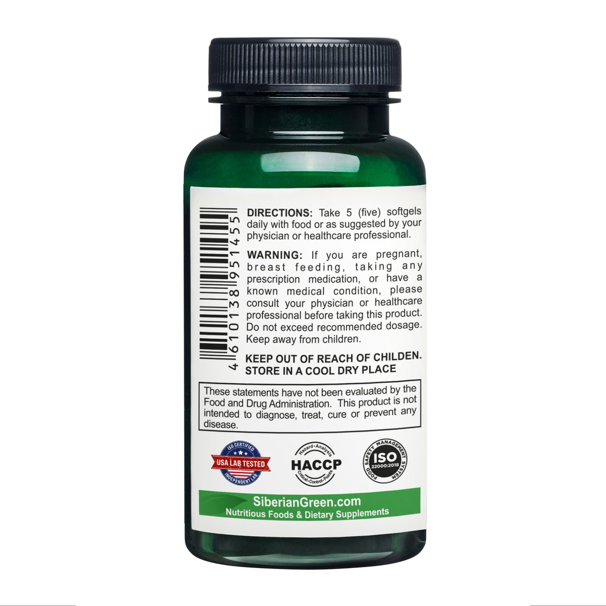 Sibirisches grünes Mariendistelöl Kapseln - 200 Softgels | Kaltgepresst & unraffiniert