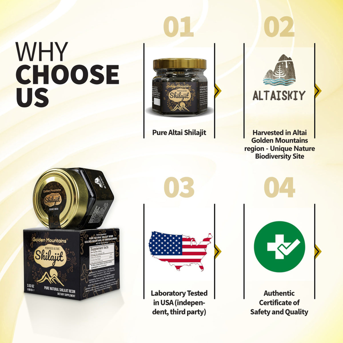 Golden Mountains Shilajit Harz - Reine altai-sibirische Kraft