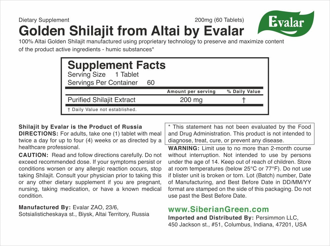 shilajit golden von evalar